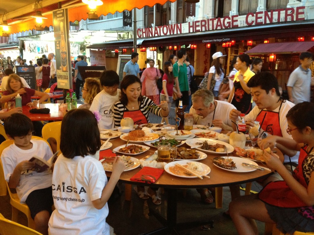 Bryant had dinner with his family while the rest ventured into Chinatown to try the chilli/pepper crabs