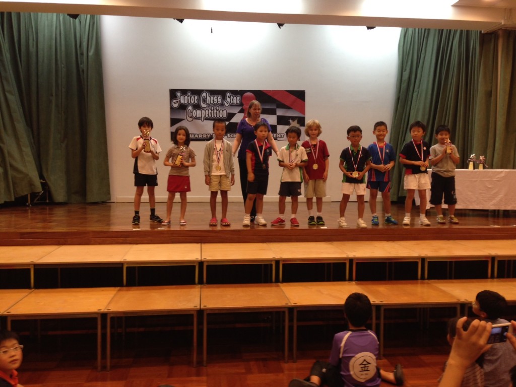 Miguel Angel and Mei Jing (left) end 1st and 2nd respectively in Lower Primary