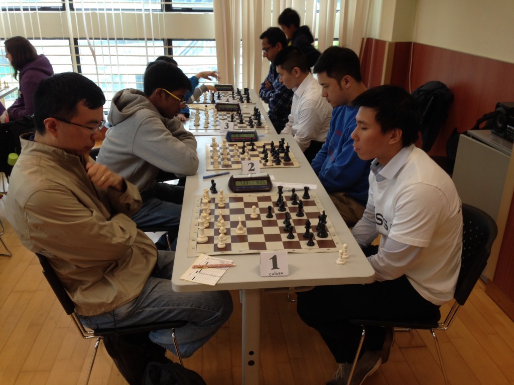 Daniel Lam (nick-named the man who never left any Caissa tournament without a prize) with white against IM Matthew Tan
